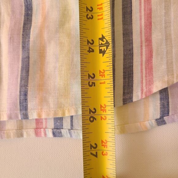 Chico's No Iron Linen Striped Blouse Top - Picture 9 of 9